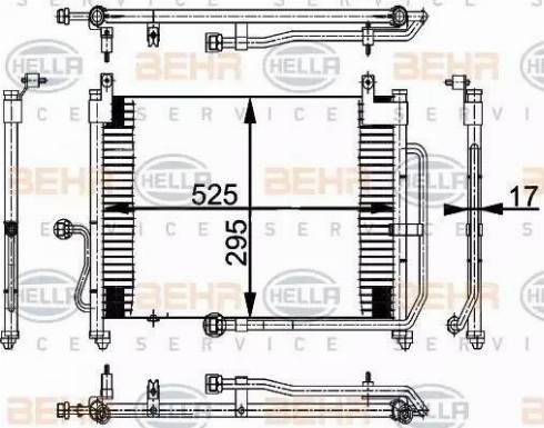 BEHR HELLA Service 8FC 351 037-121 - Конденсатор, кондиціонер autocars.com.ua