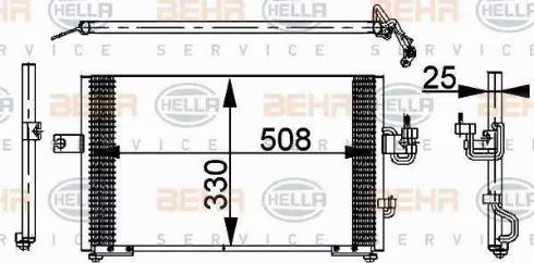 BEHR HELLA Service 8FC 351 037-271 - Конденсатор, кондиціонер autocars.com.ua