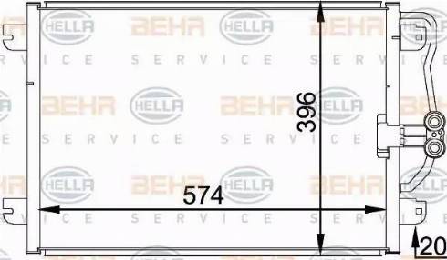 BEHR HELLA Service 8FC 351 037-751 - Конденсатор, кондиціонер autocars.com.ua