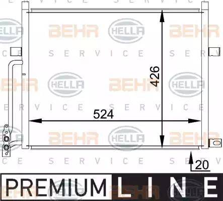 BEHR HELLA Service 8FC 351 038-201 - Конденсатор, кондиціонер autocars.com.ua