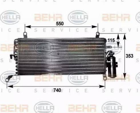 BEHR HELLA Service 8FC 351 038-641 - Конденсатор, кондиціонер autocars.com.ua