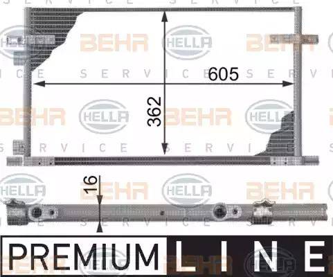 BEHR HELLA Service 8FC 351 300-011 - Конденсатор, кондиціонер autocars.com.ua