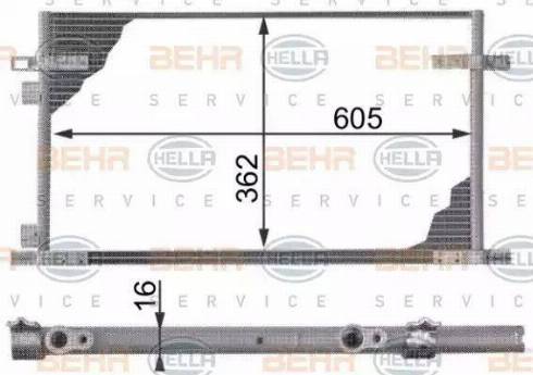 BEHR HELLA Service 8FC 351 300-014 - Конденсатор, кондиціонер autocars.com.ua