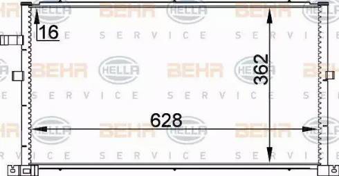 BEHR HELLA Service 8FC 351 300-324 - Конденсатор, кондиціонер autocars.com.ua