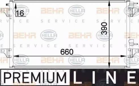 BEHR HELLA Service 8FC 351 300-341 - Конденсатор, кондиціонер autocars.com.ua