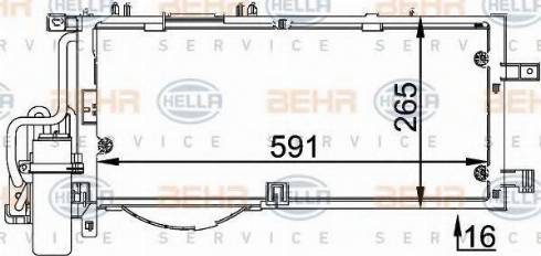 BEHR HELLA Service 8FC 351 300-614 - Конденсатор, кондиціонер autocars.com.ua