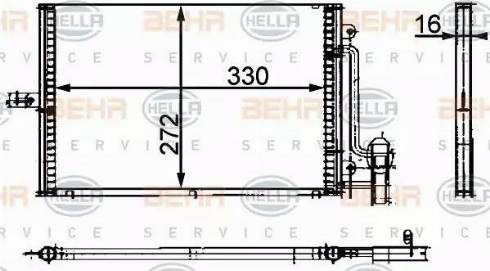 BEHR HELLA Service 8FC 351 300-694 - Конденсатор, кондиціонер autocars.com.ua