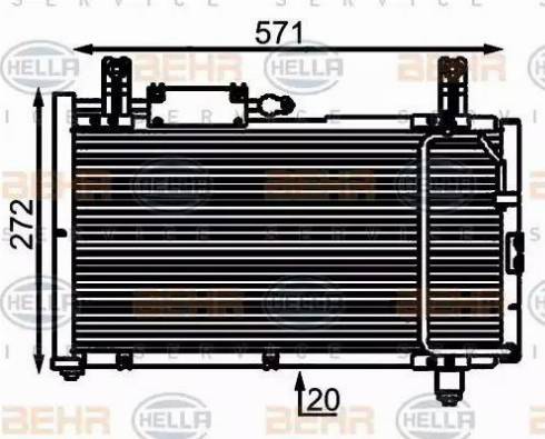 BEHR HELLA Service 8FC 351 301-001 - Конденсатор, кондиціонер autocars.com.ua