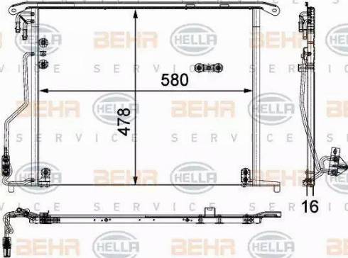 BEHR HELLA Service 8FC 351 301-174 - Конденсатор, кондиціонер autocars.com.ua