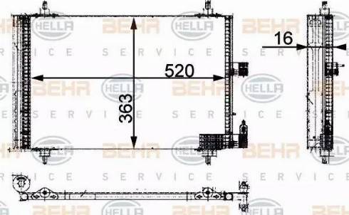 BEHR HELLA Service 8FC 351 301-384 - Конденсатор, кондиціонер autocars.com.ua