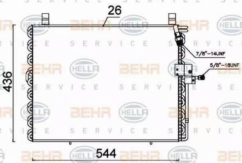 BEHR HELLA Service 8FC 351 301-484 - Конденсатор, кондиціонер autocars.com.ua