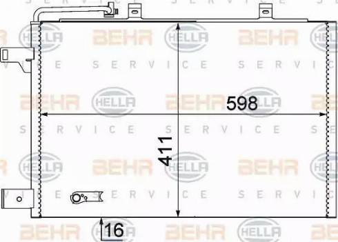 BEHR HELLA Service 8FC 351 301-684 - Конденсатор, кондиціонер autocars.com.ua