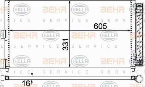 BEHR HELLA Service 8FC 351 301-714 - Конденсатор, кондиціонер autocars.com.ua