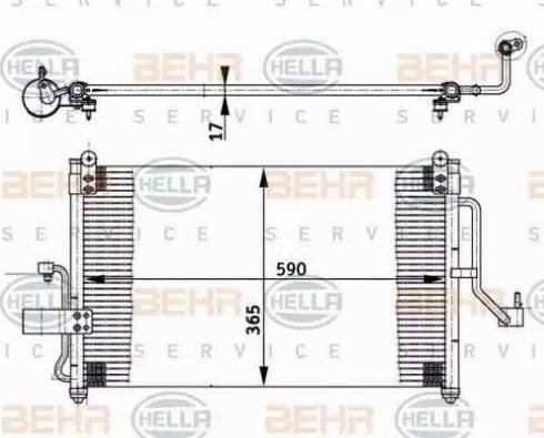 BEHR HELLA Service 8FC 351 302-021 - Конденсатор, кондиціонер autocars.com.ua