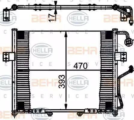 BEHR HELLA Service 8FC 351 302-081 - Конденсатор, кондиціонер autocars.com.ua