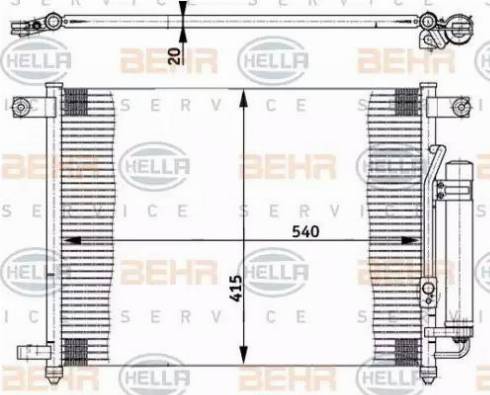 BEHR HELLA Service 8FC 351 302-101 - Конденсатор, кондиціонер autocars.com.ua