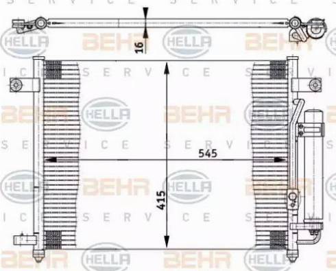 BEHR HELLA Service 8FC 351 302-121 - Конденсатор, кондиціонер autocars.com.ua