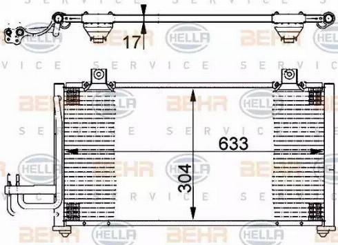 BEHR HELLA Service 8FC 351 302-131 - Конденсатор, кондиціонер autocars.com.ua