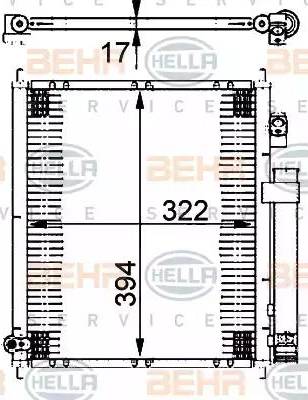 BEHR HELLA Service 8FC 351 302-221 - Конденсатор, кондиціонер autocars.com.ua