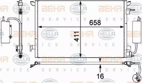 BEHR HELLA Service 8FC 351 302-531 - Конденсатор, кондиціонер autocars.com.ua