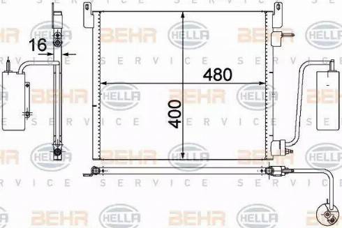 BEHR HELLA Service 8FC 351 302-541 - Конденсатор, кондиціонер autocars.com.ua