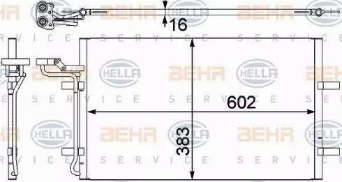 BEHR HELLA Service 8FC 351 302-571 - Конденсатор, кондиціонер autocars.com.ua