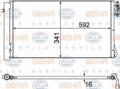 BEHR HELLA Service 8FC 351 302-624 - Конденсатор, кондиціонер autocars.com.ua