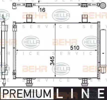 BEHR HELLA Service 8FC 351 303-491 - Конденсатор, кондиціонер autocars.com.ua