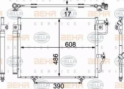 BEHR HELLA Service 8FC 351 304-081 - Конденсатор, кондиціонер autocars.com.ua