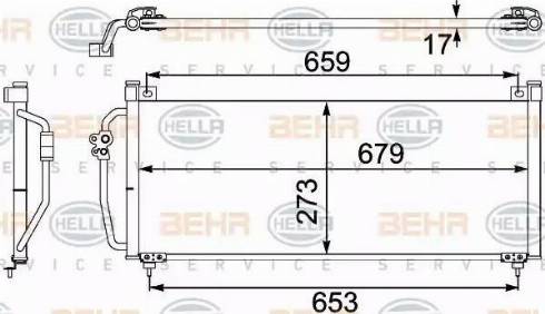 BEHR HELLA Service 8FC 351 304-111 - Конденсатор, кондиціонер autocars.com.ua