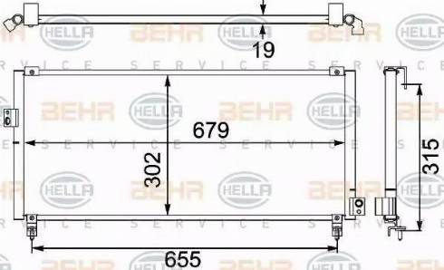 BEHR HELLA Service 8FC 351 304-161 - Конденсатор, кондиціонер autocars.com.ua