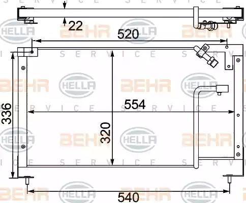 BEHR HELLA Service 8FC 351 304-171 - Конденсатор, кондиціонер autocars.com.ua