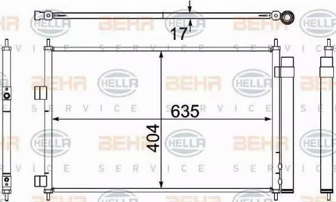 BEHR HELLA Service 8FC 351 304-341 - Конденсатор, кондиціонер autocars.com.ua