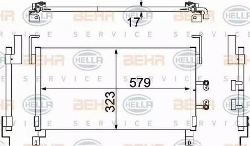 BEHR HELLA Service 8FC 351 304-371 - Конденсатор, кондиціонер autocars.com.ua