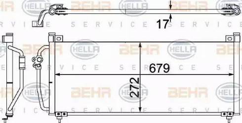 BEHR HELLA Service 8FC 351 304-381 - Конденсатор, кондиціонер autocars.com.ua