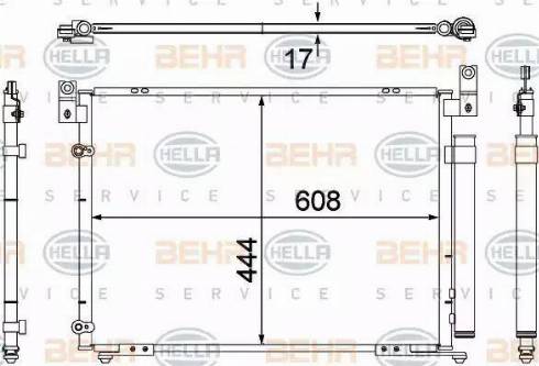 BEHR HELLA Service 8FC 351 304-421 - Конденсатор, кондиціонер autocars.com.ua