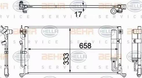 BEHR HELLA Service 8FC 351 304-441 - Конденсатор, кондиціонер autocars.com.ua