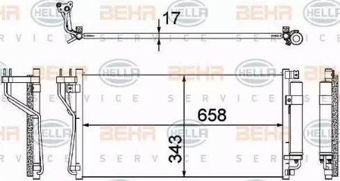 BEHR HELLA Service 8FC 351 304-731 - Конденсатор, кондиціонер autocars.com.ua