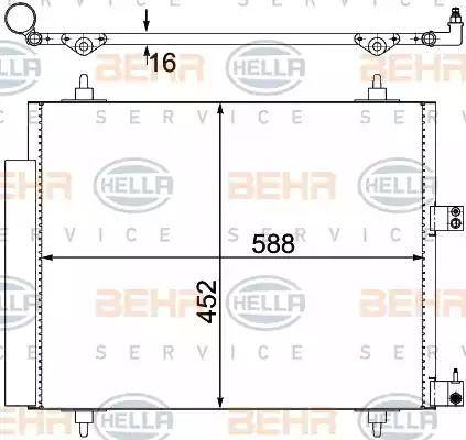 BEHR HELLA Service 8FC 351 305-221 - Конденсатор, кондиціонер autocars.com.ua