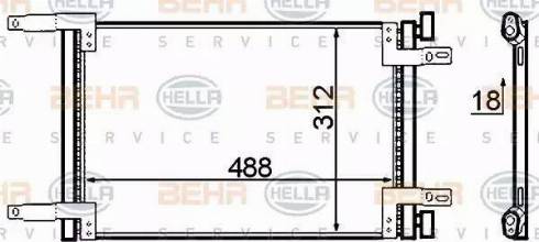 BEHR HELLA Service 8FC 351 305-421 - Конденсатор, кондиціонер autocars.com.ua