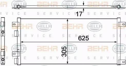 BEHR HELLA Service 8FC 351 305-681 - Конденсатор, кондиціонер autocars.com.ua