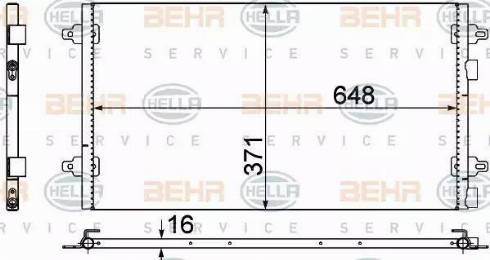 BEHR HELLA Service 8FC 351 306-051 - Конденсатор, кондиціонер autocars.com.ua