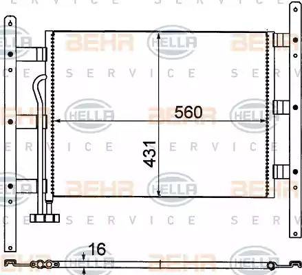 BEHR HELLA Service 8FC 351 306-061 - Конденсатор, кондиціонер autocars.com.ua