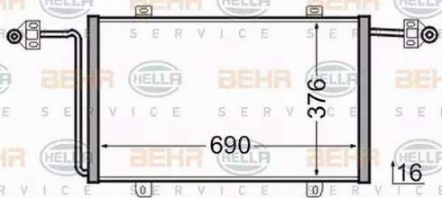BEHR HELLA Service 8FC 351 306-541 - Конденсатор, кондиціонер autocars.com.ua