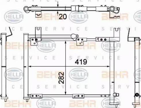 BEHR HELLA Service 8FC 351 307-061 - Конденсатор, кондиціонер autocars.com.ua