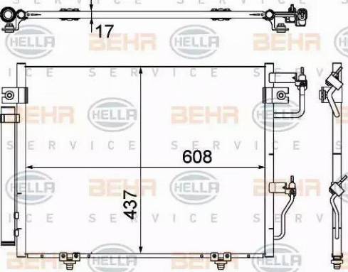 BEHR HELLA Service 8FC 351 307-371 - Конденсатор, кондиціонер autocars.com.ua