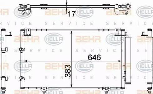 BEHR HELLA Service 8FC 351 307-391 - Конденсатор, кондиціонер autocars.com.ua