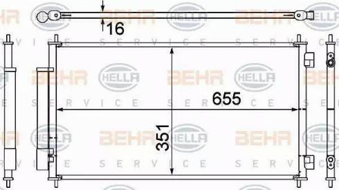 BEHR HELLA Service 8FC 351 308-781 - Конденсатор, кондиціонер autocars.com.ua