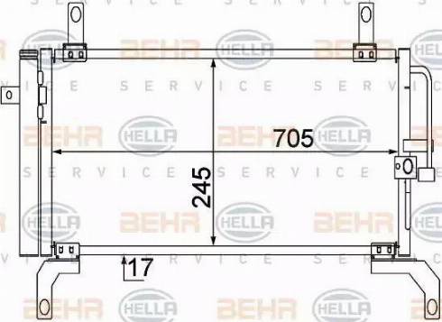 BEHR HELLA Service 8FC 351 309-061 - Конденсатор, кондиціонер autocars.com.ua