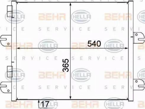 BEHR HELLA Service 8FC 351 309-071 - Конденсатор, кондиціонер autocars.com.ua